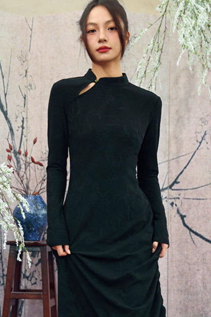Drawstring Chinese-style Dress