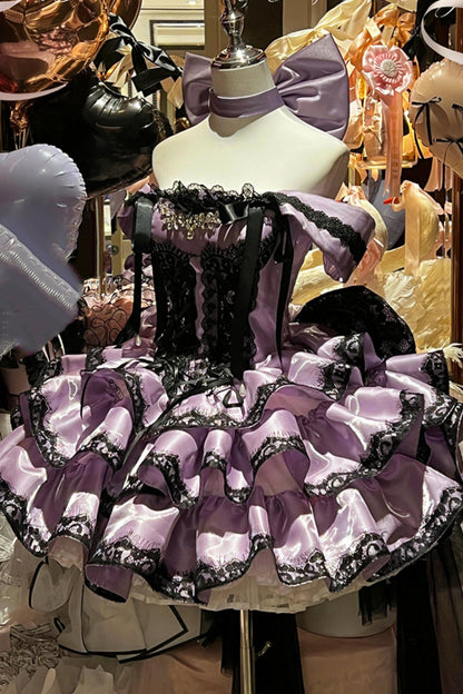 [pre-order] Romantic Purple Lace Dress + Accessories