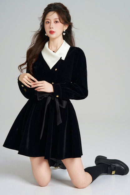 Black Velvet Hepburn Dress