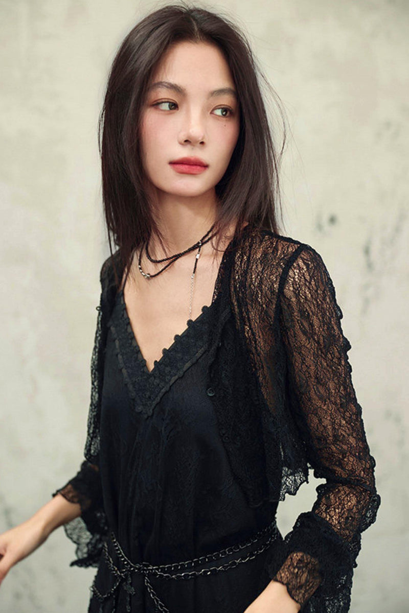 Dark Web Latte Cardigan