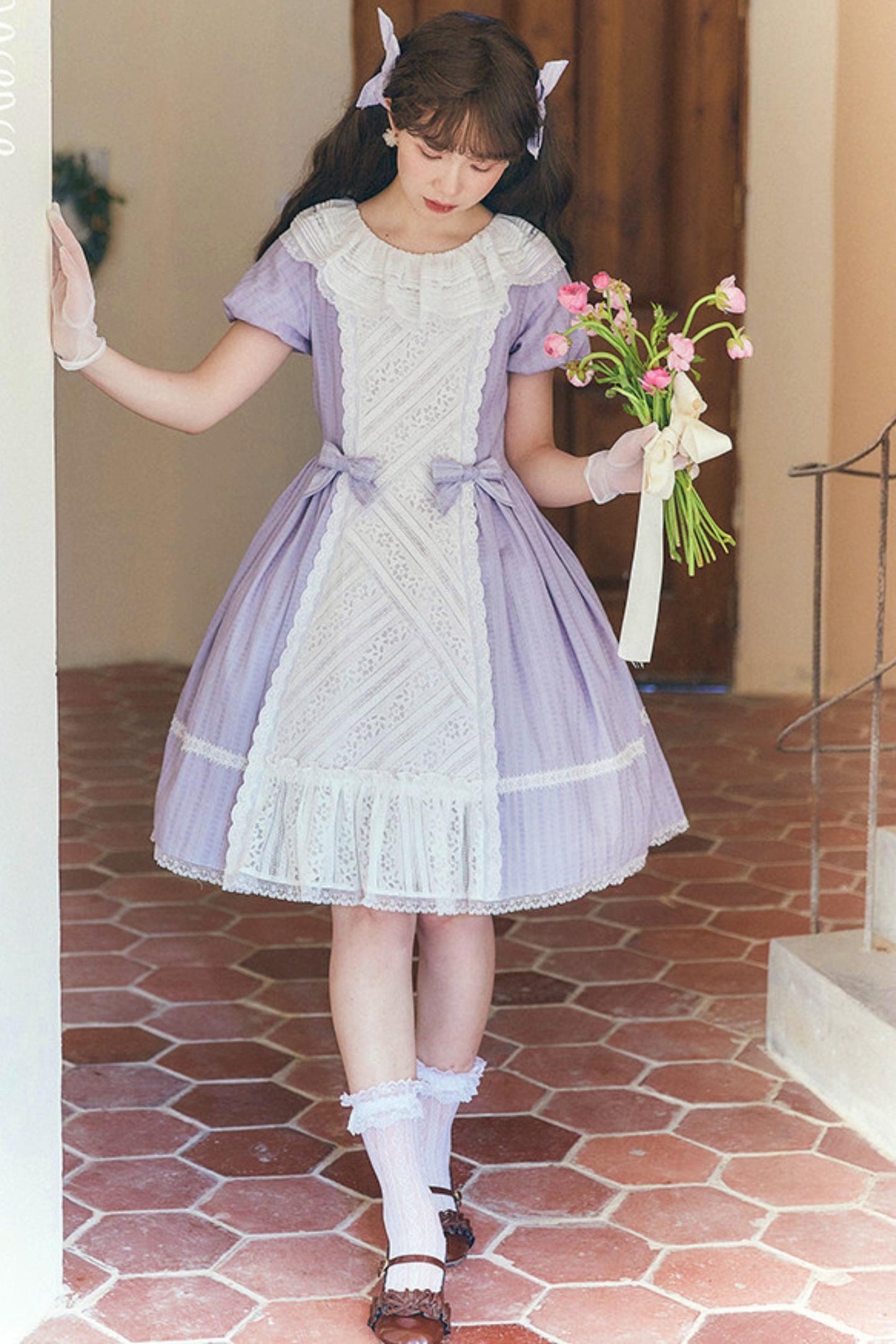 Lace Ribbon Maid Lolita Dress