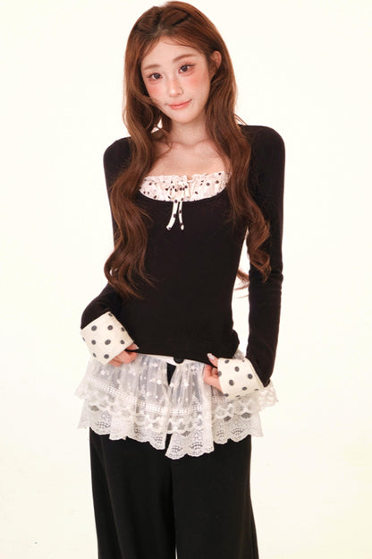 Dot Liner Top + Pants