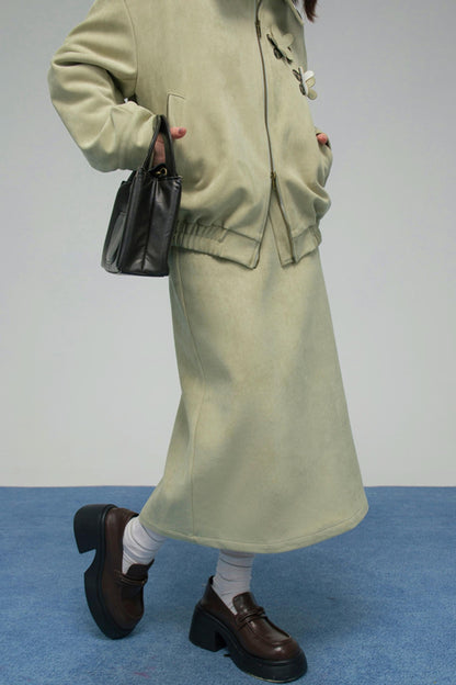 Retro Patchwork Jacket + Skirt
