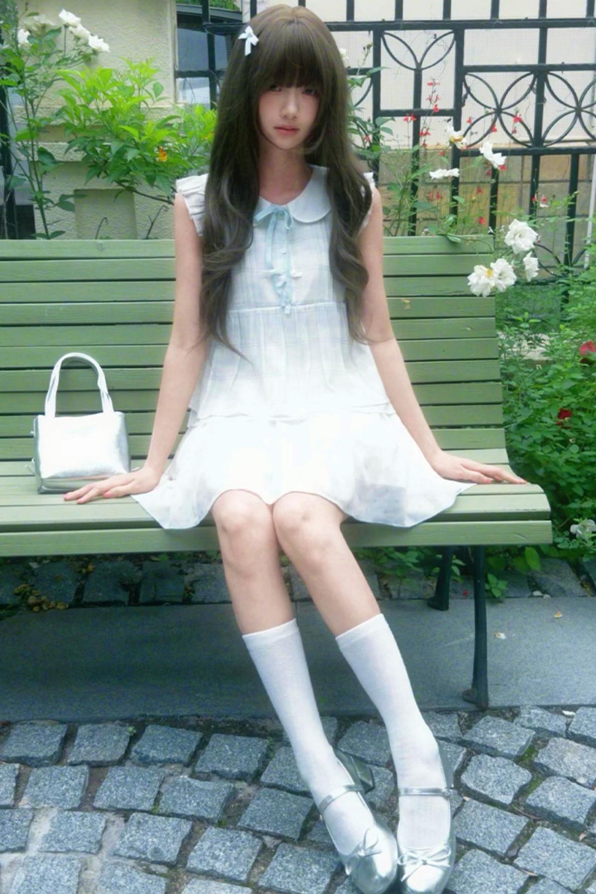 Angelic Doll Collar Top + Dot Skirt