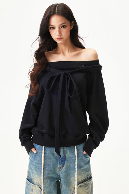 Retro Hand Knit One Shoulder Top