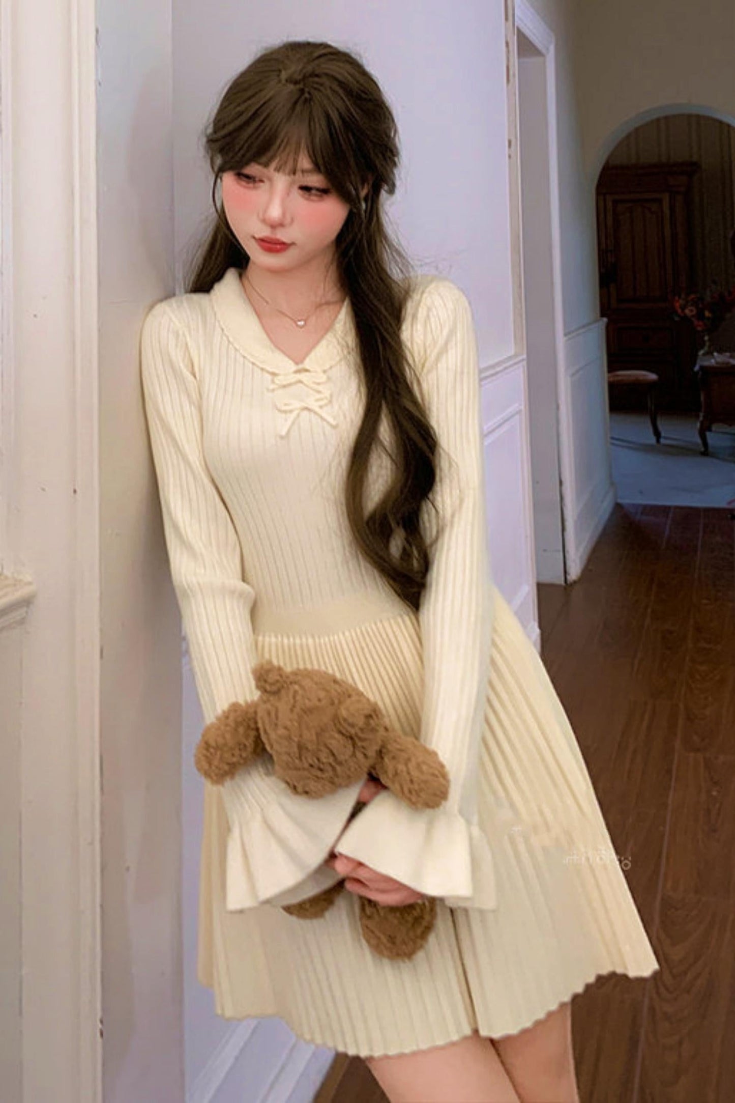 Pleated Sweet Knit Dress