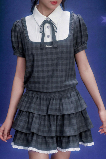 Plaid Tiered Dress