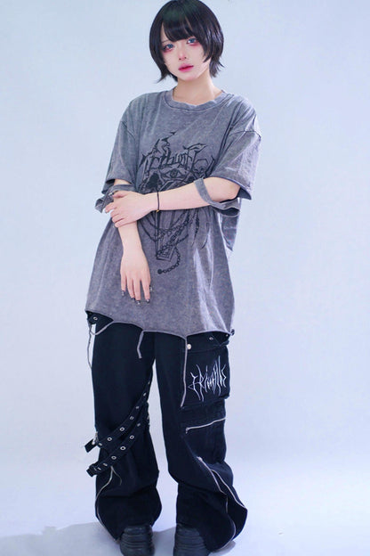Dark Street Damage Print T-shirt