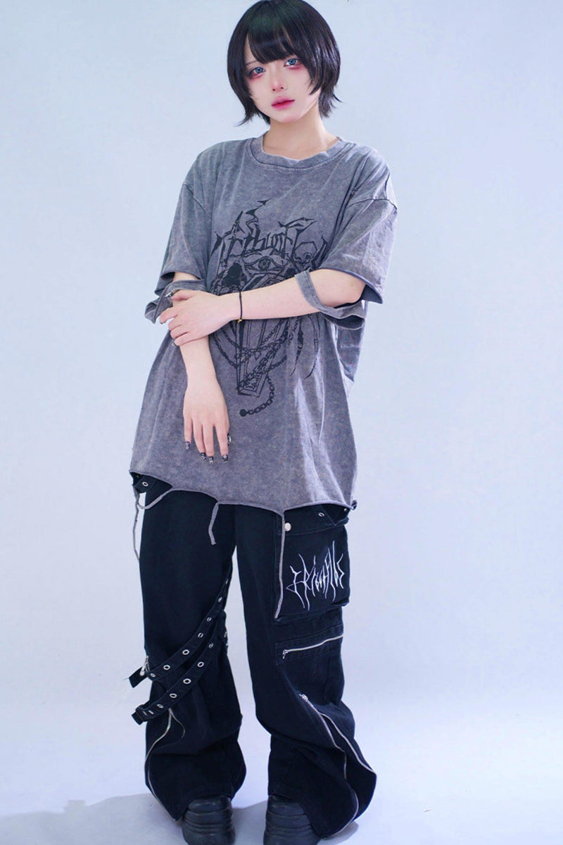 Dark Street Damage Print T-shirt