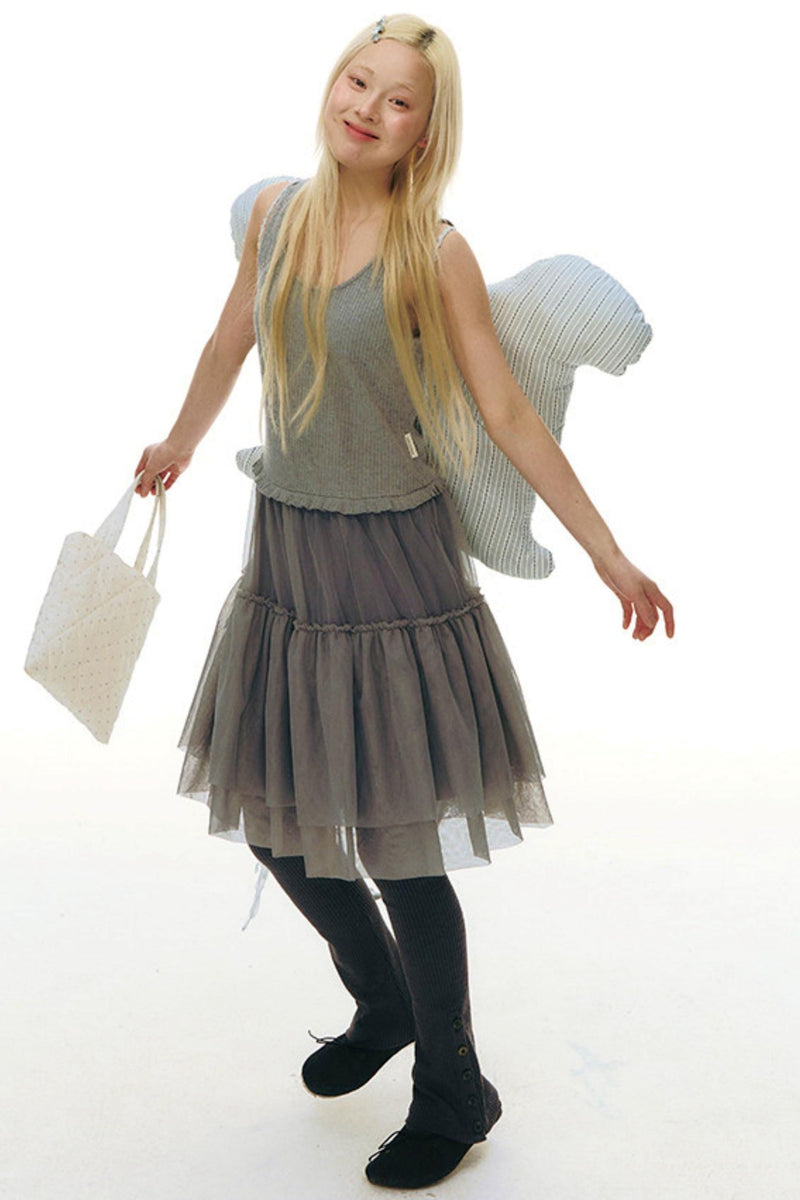 Y2k Tulle Vest Dress