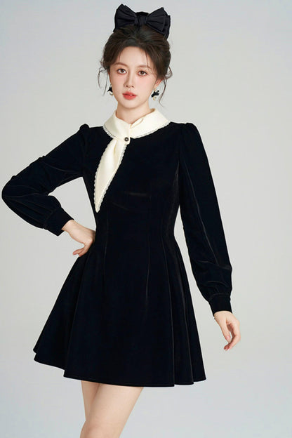 Hepburn Inspired Velvet Dress