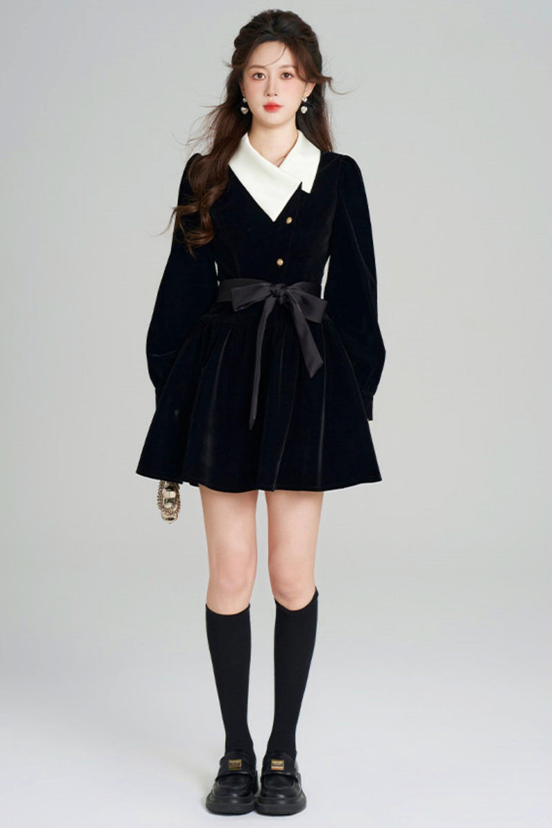 Black Velvet Hepburn Dress