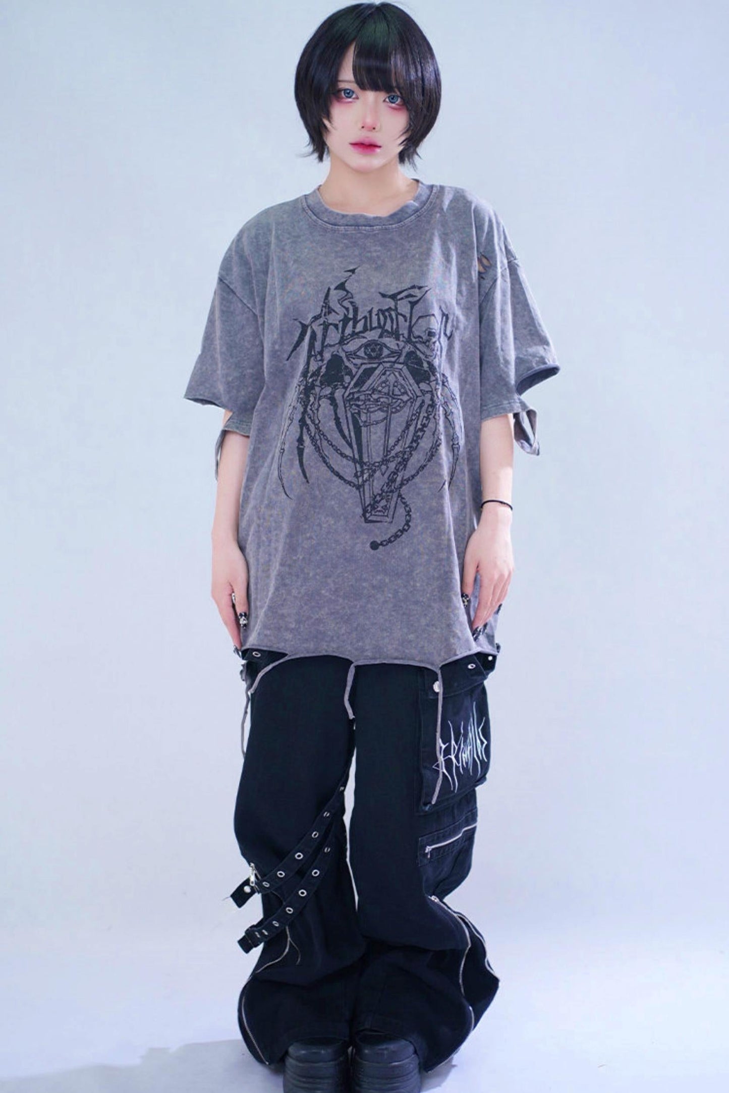 Dark Street Damage Print T-shirt
