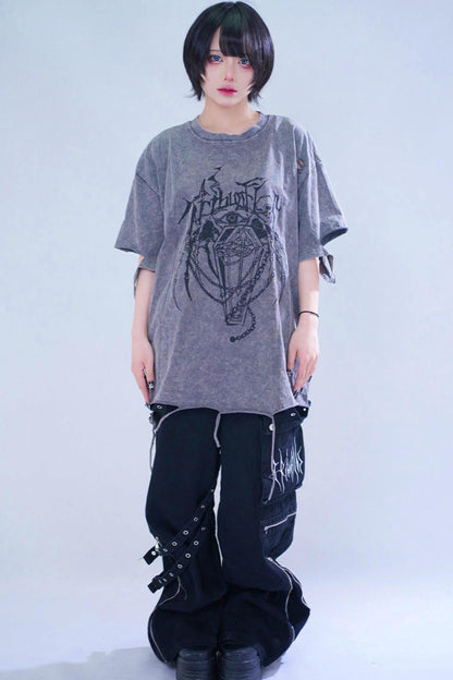 Dark Street Damage Print T-shirt