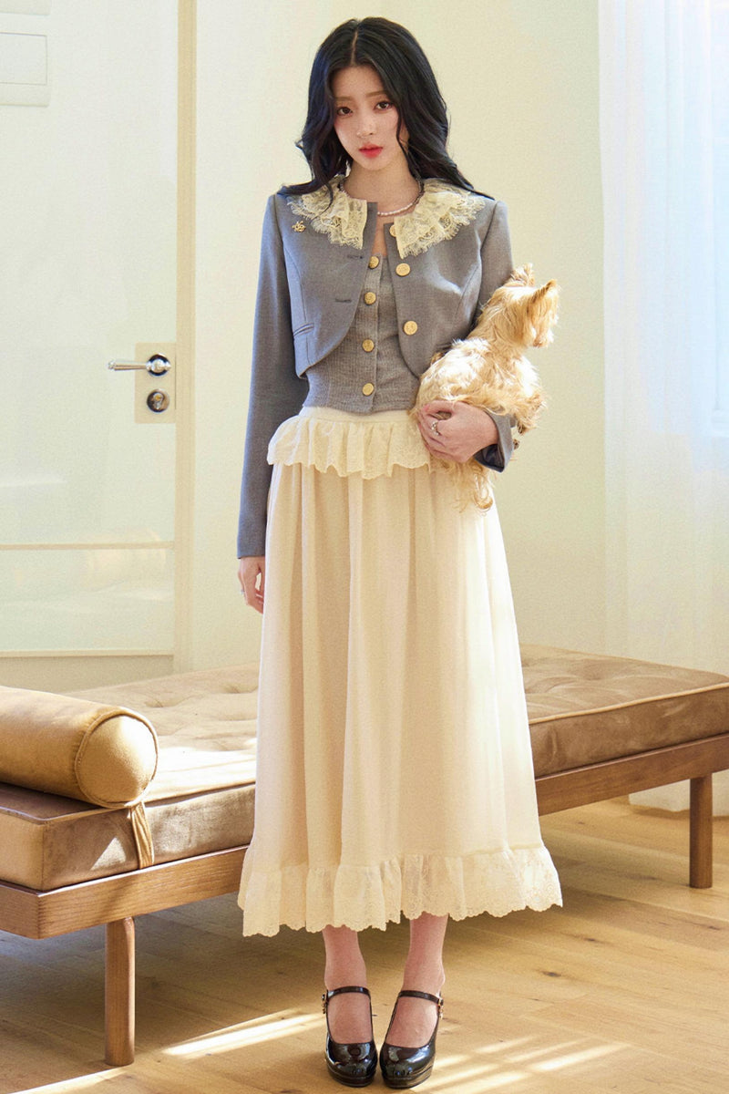 French Wreath Jacket + Top + Skirt