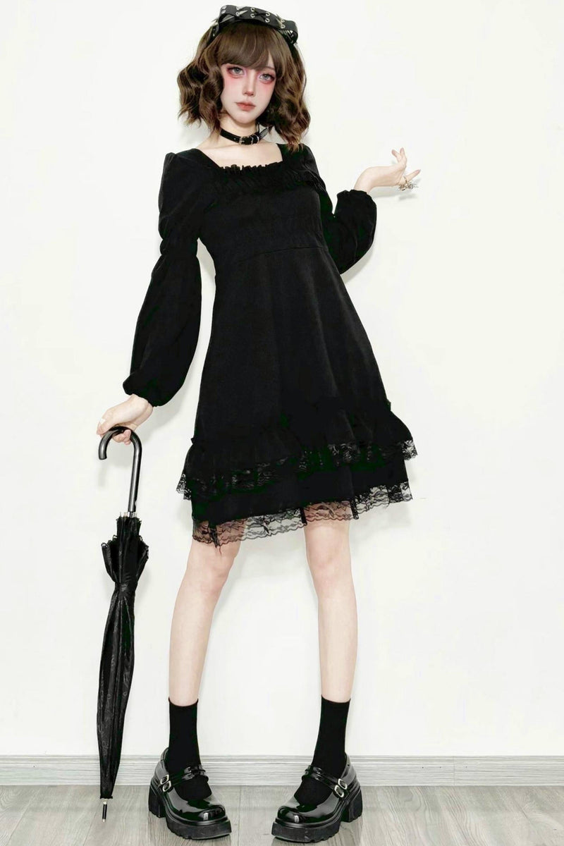 Black Lace Gothic Dress