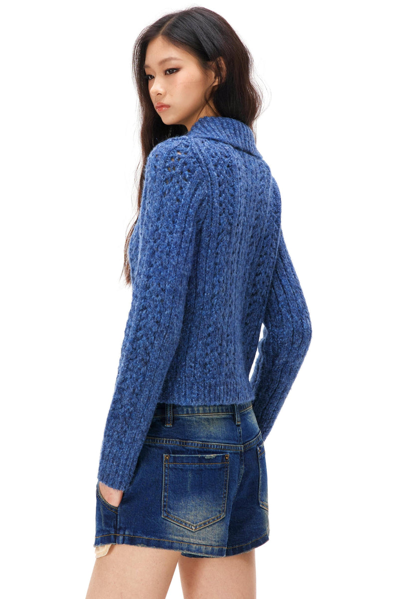 Y2k Hollow Out Knit Cardigan