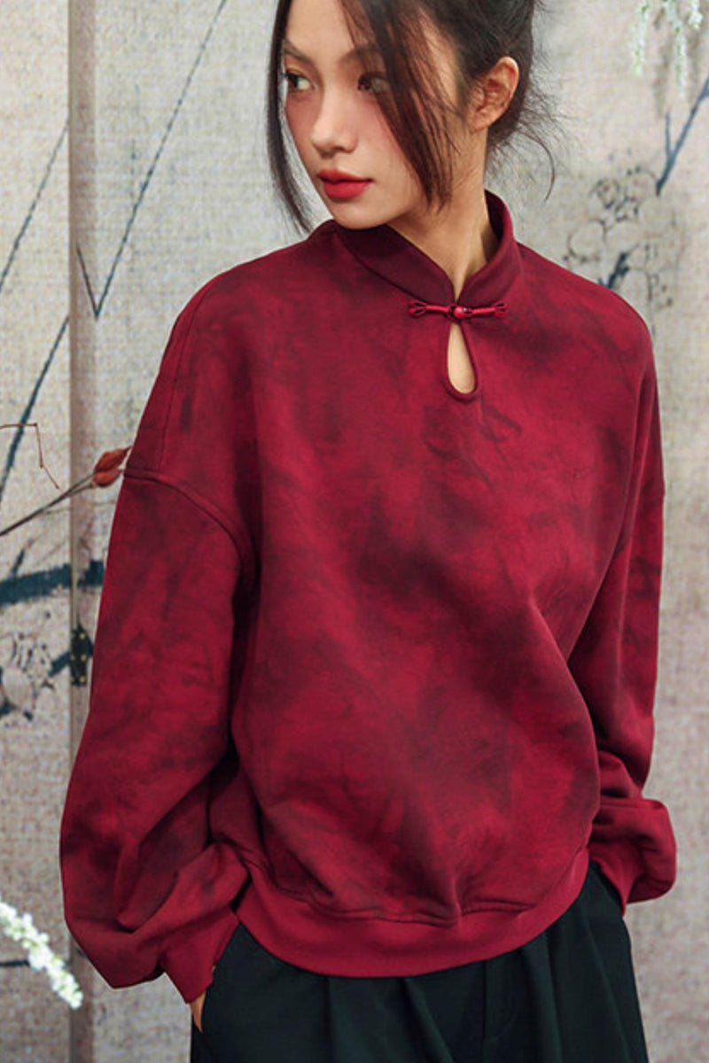 Gradient Stand Collar Shirt