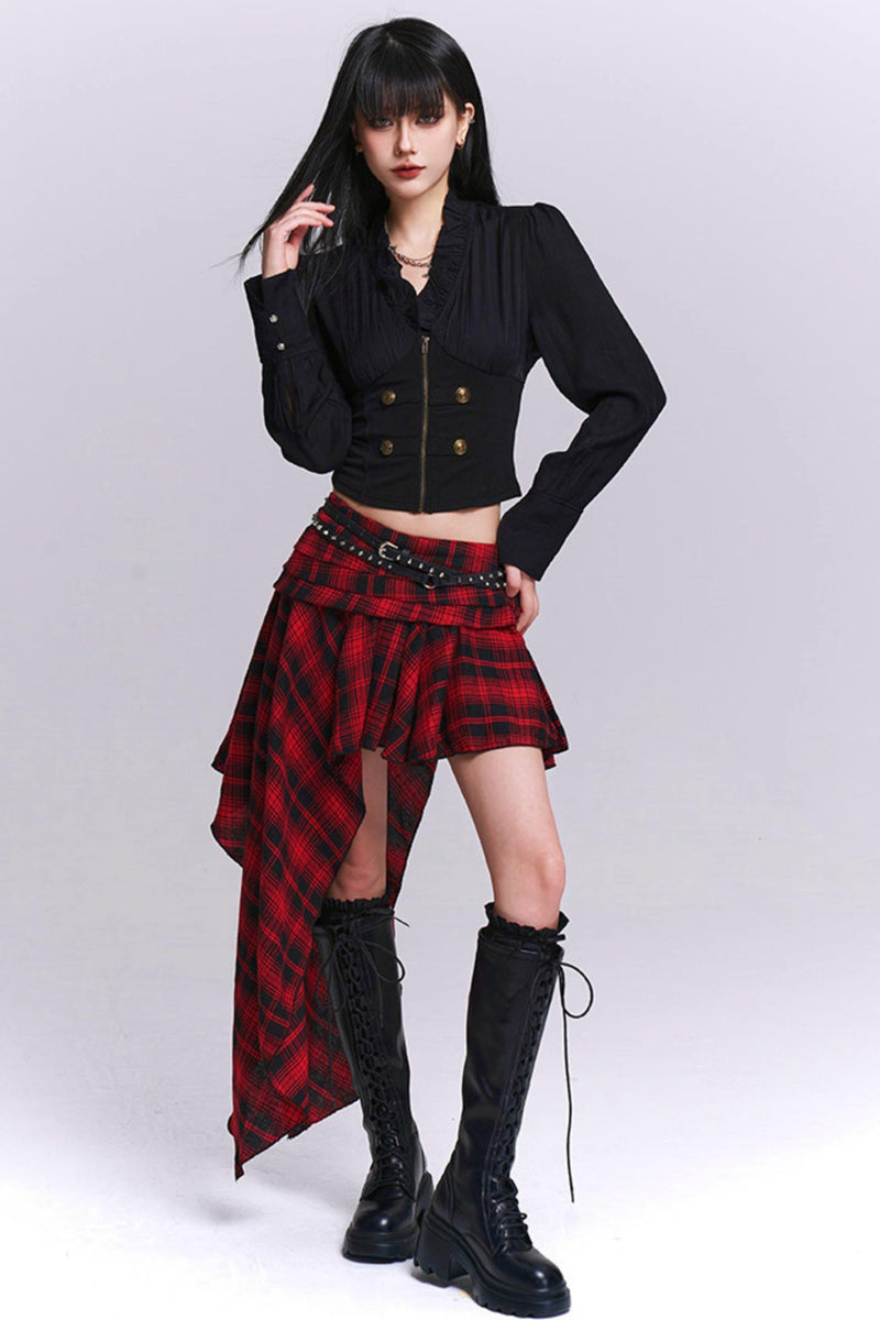 Black Ruffled Blouse