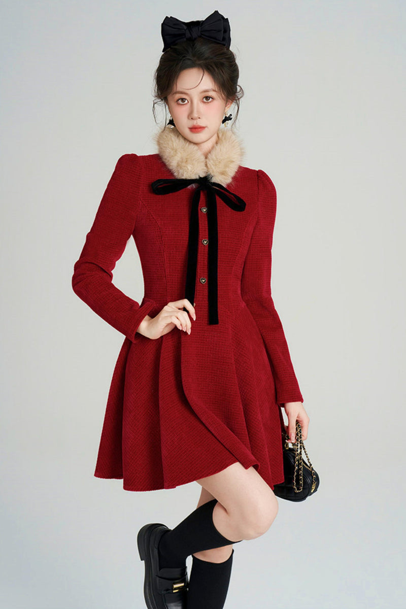 Sweet Fur A-line Dress