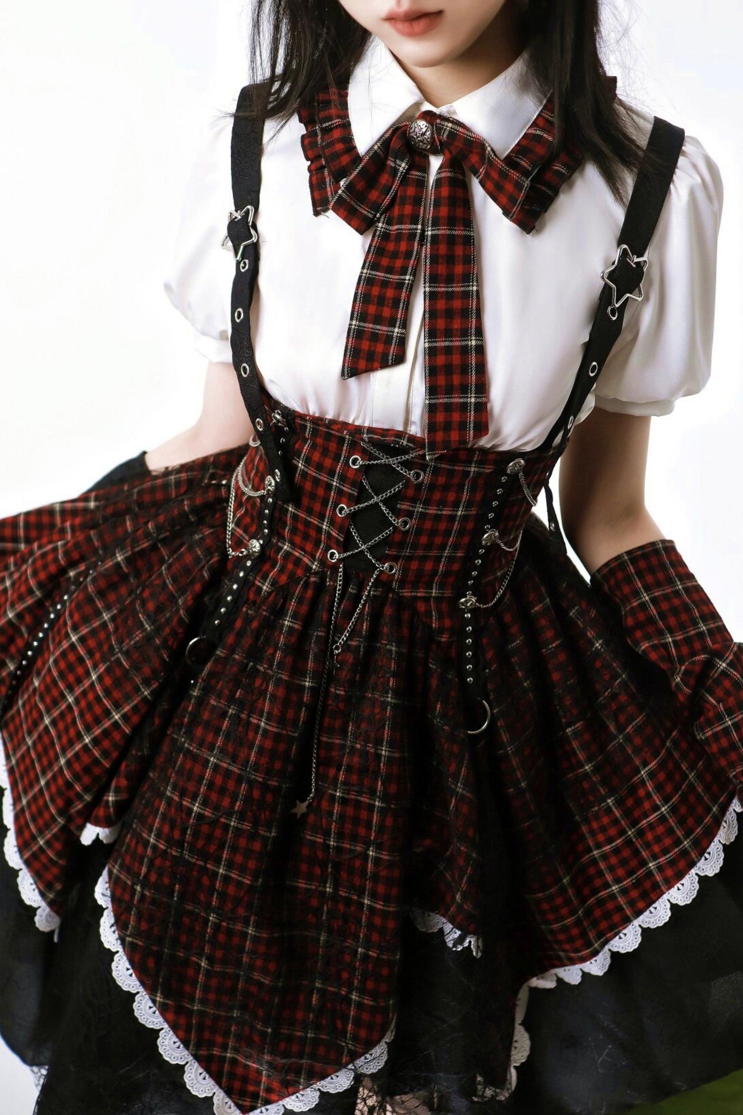 Gothic Academy Idol Lolita Strap Skirt + Shirt + Sleeves