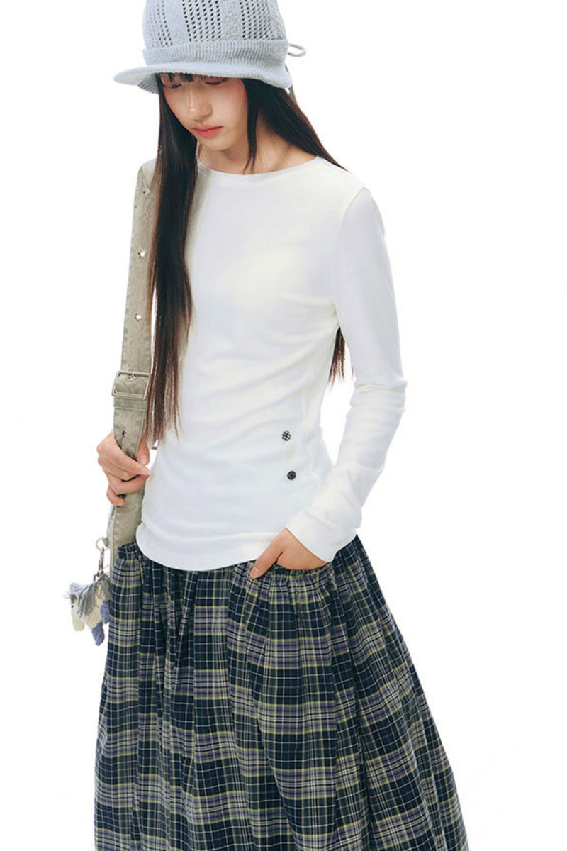Y2k Button Layered Top