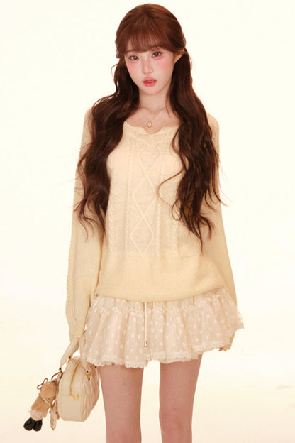 Loose Sweet Girly Top + Skirt