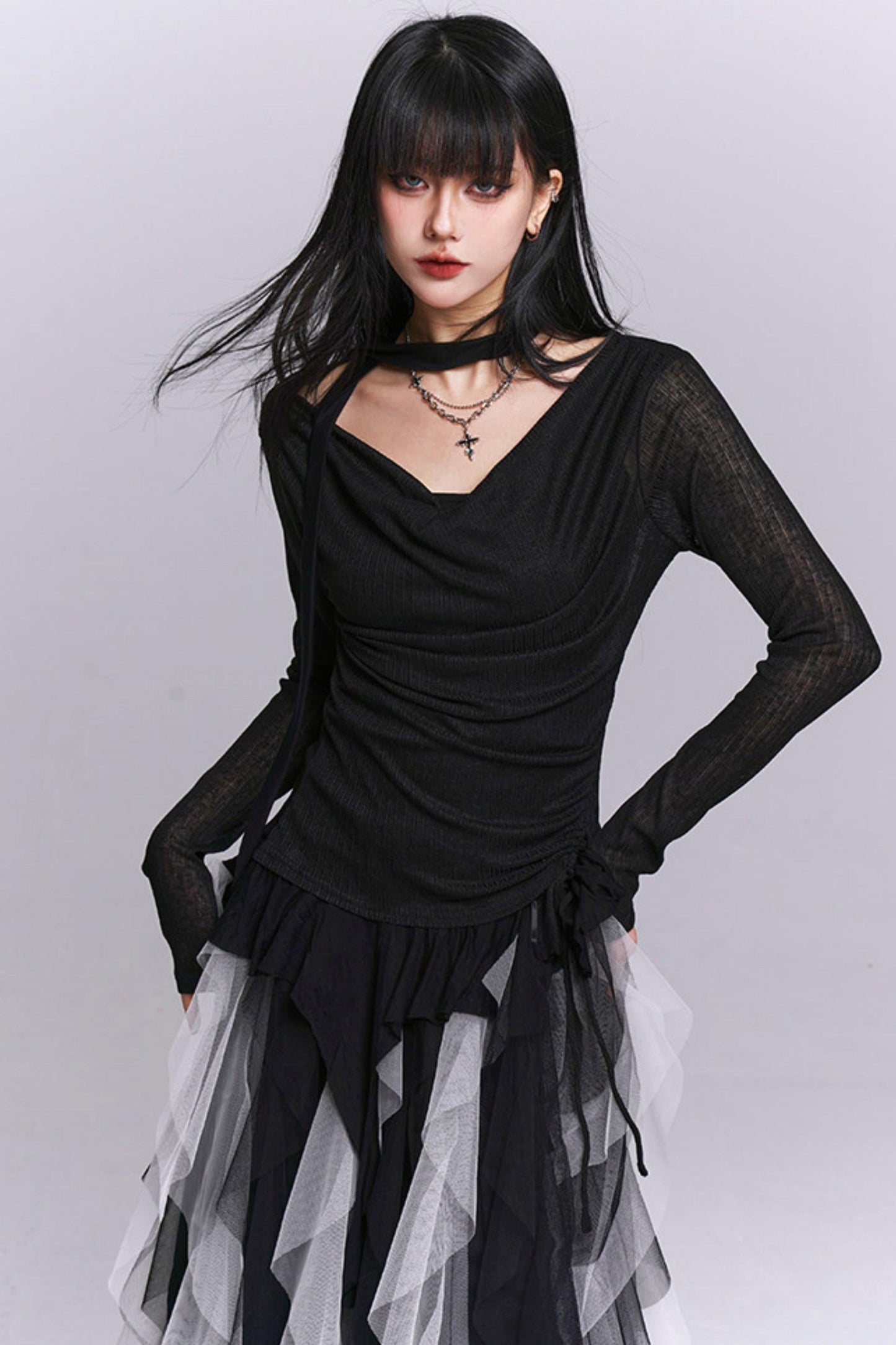 Ghost Girl Open Neck Top + Innerwear