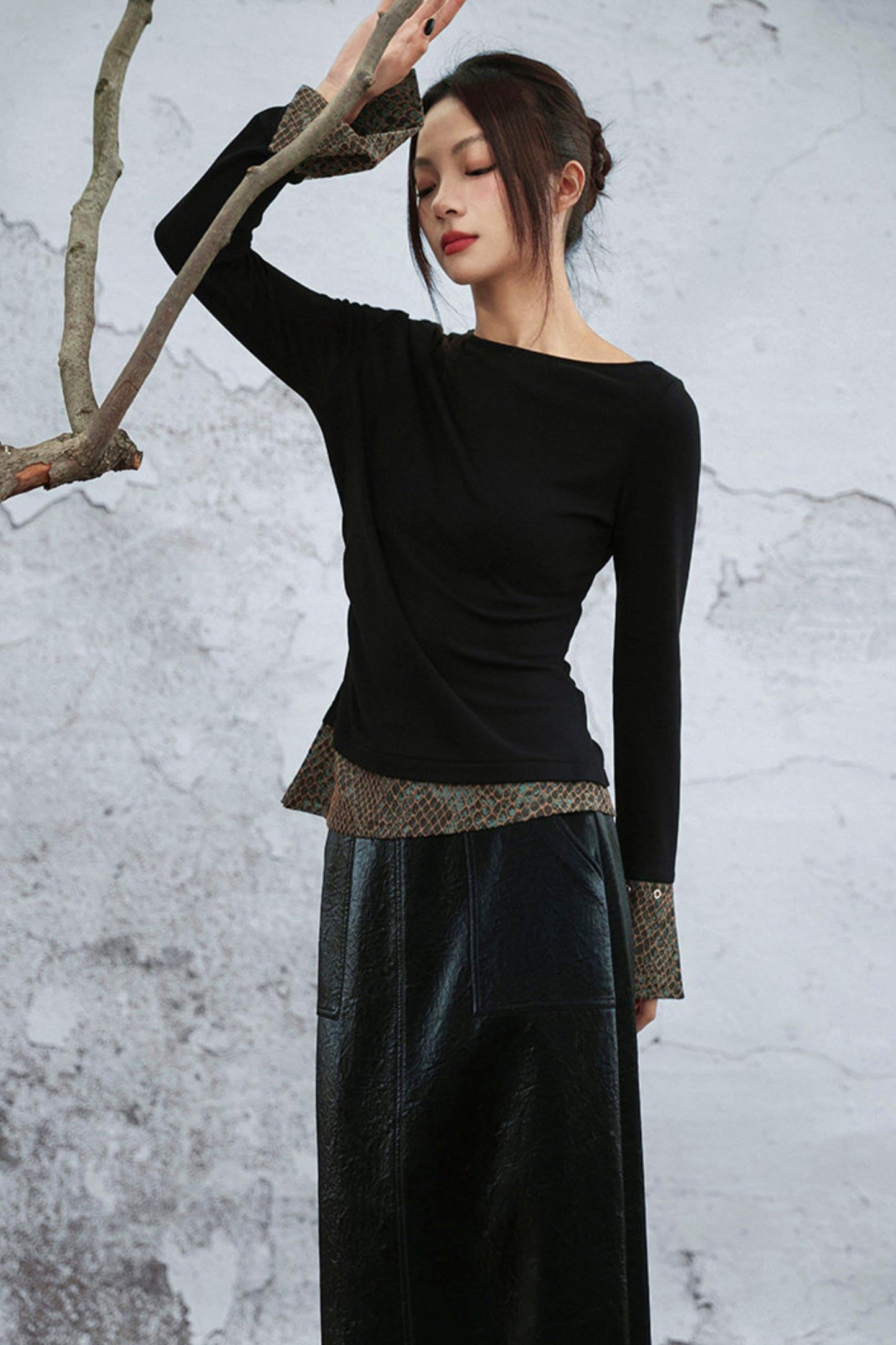 Fish Scale Jacquard Knitted Top