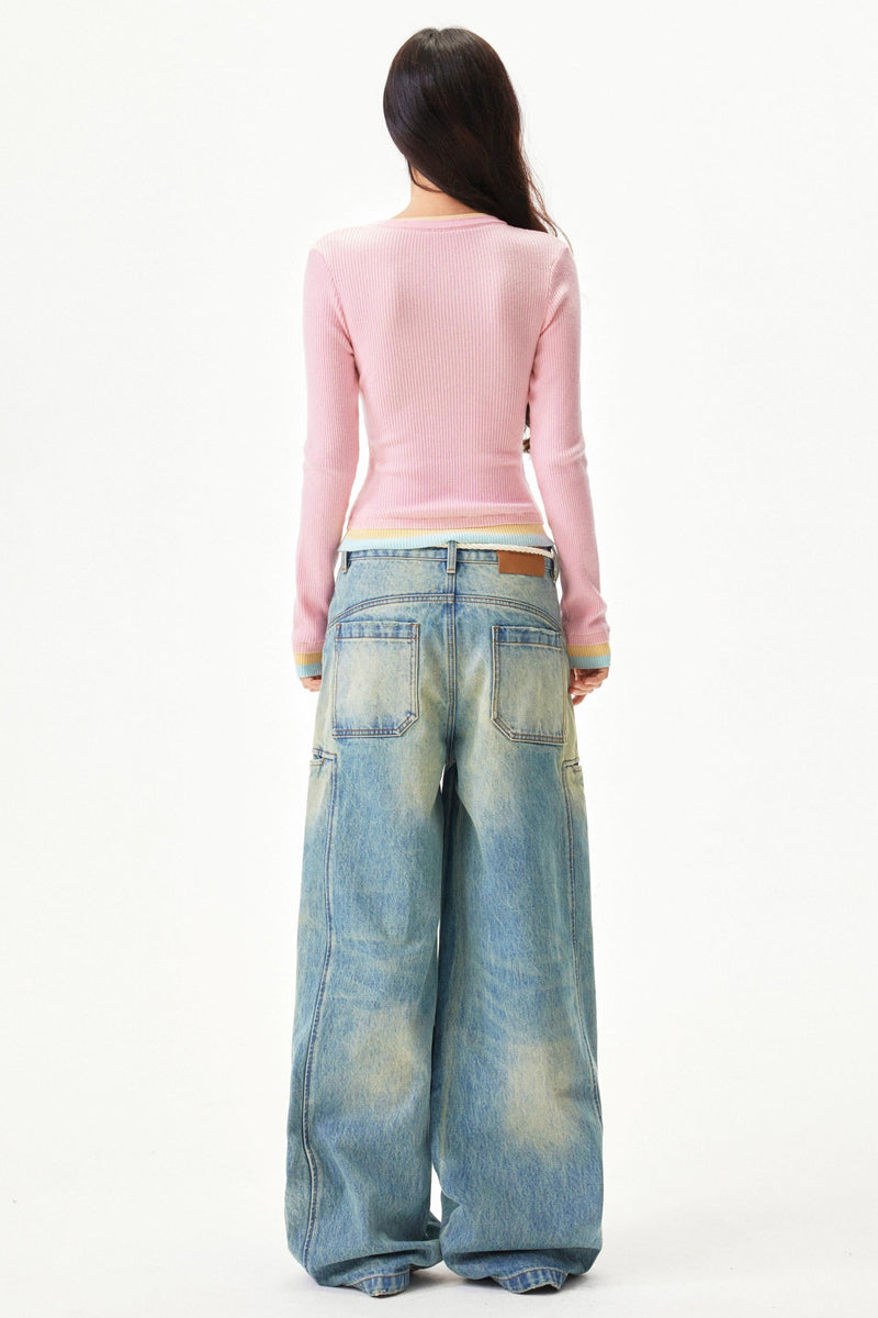 Sweet Color Block Slim Top