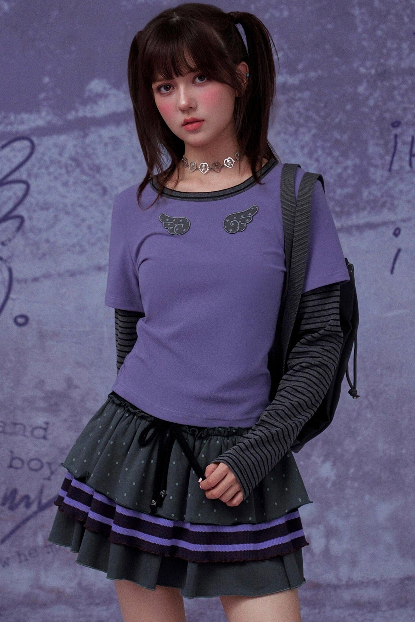 Sweet Black and Purple Tops