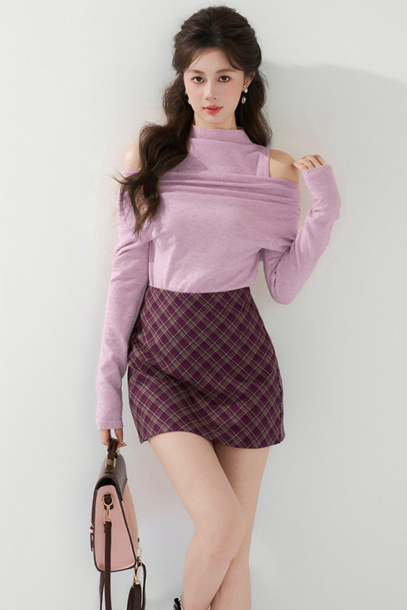 French Knit Off-shoulder Top