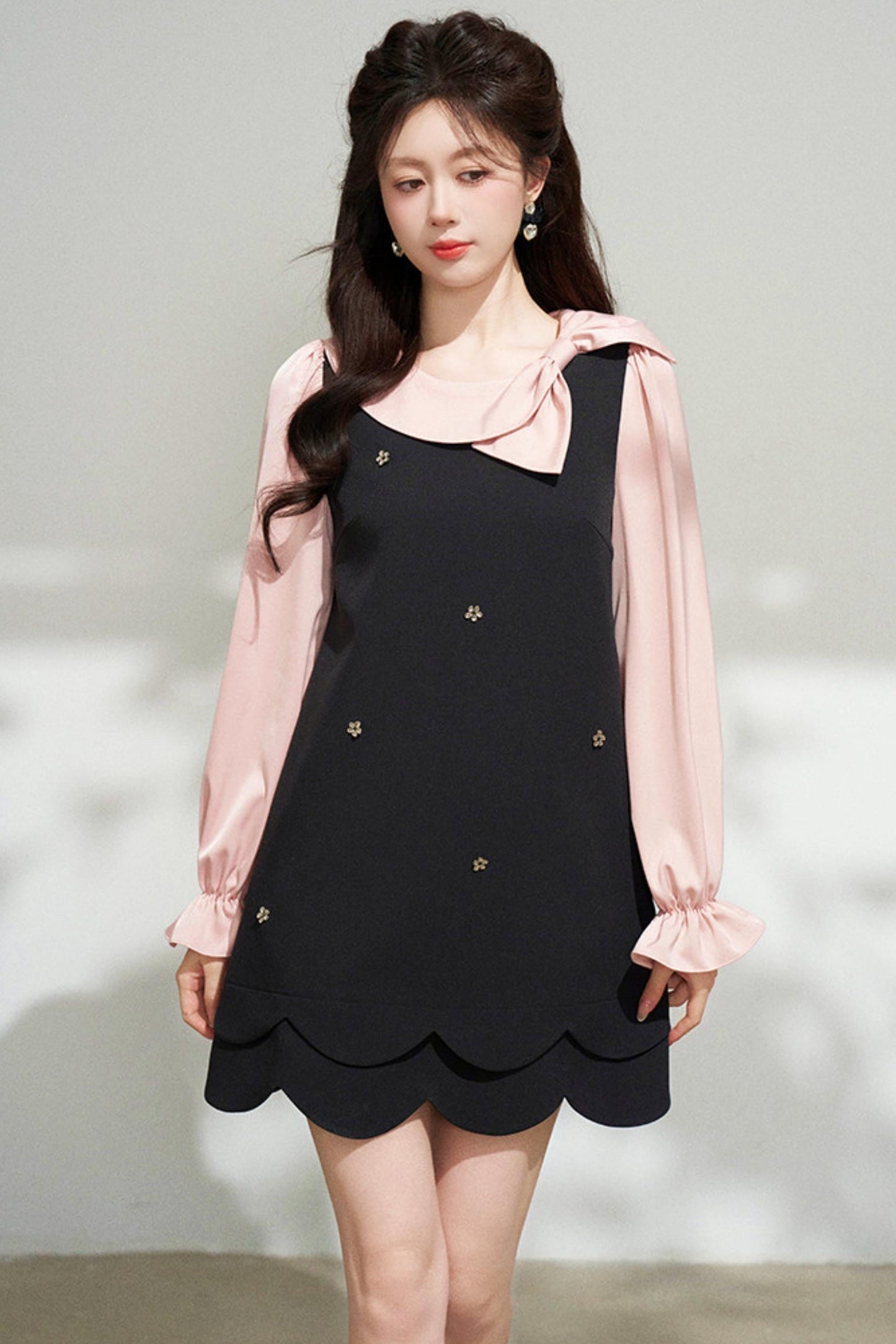 Black and Pink Patchwork Dress