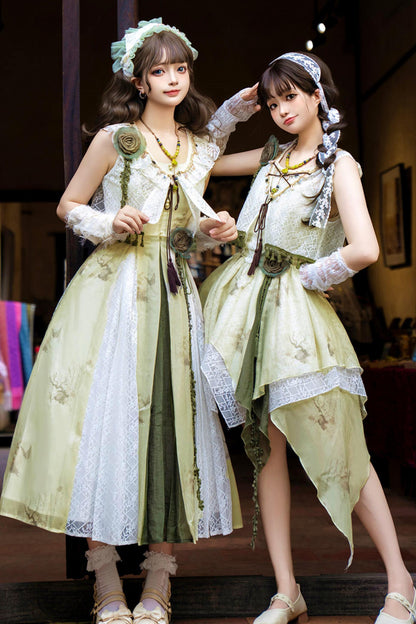 Sweet Resort Style Lolita Sand Dress Set