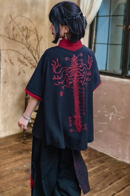 Weaving Life Color Block Blouse