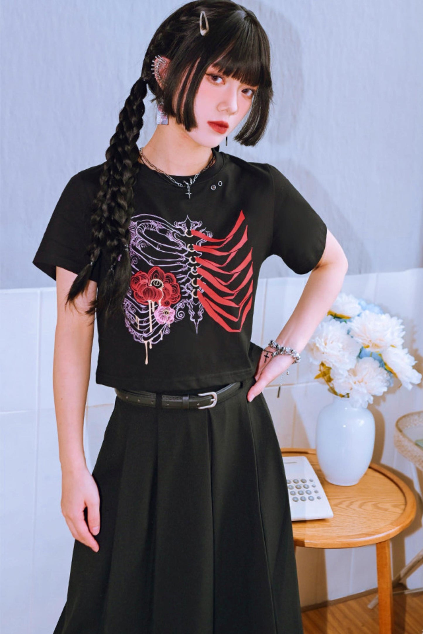 Dark Printed Top