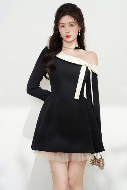 French Sweet Off Shoulder Dress