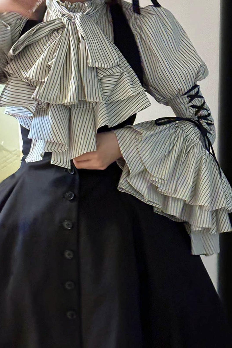 Princess Sleeve Gothic Striped Lolita Blouse