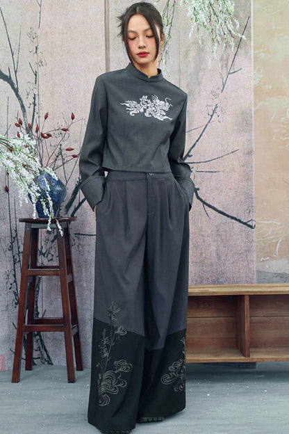 Dragon Embroidery Blazer Top