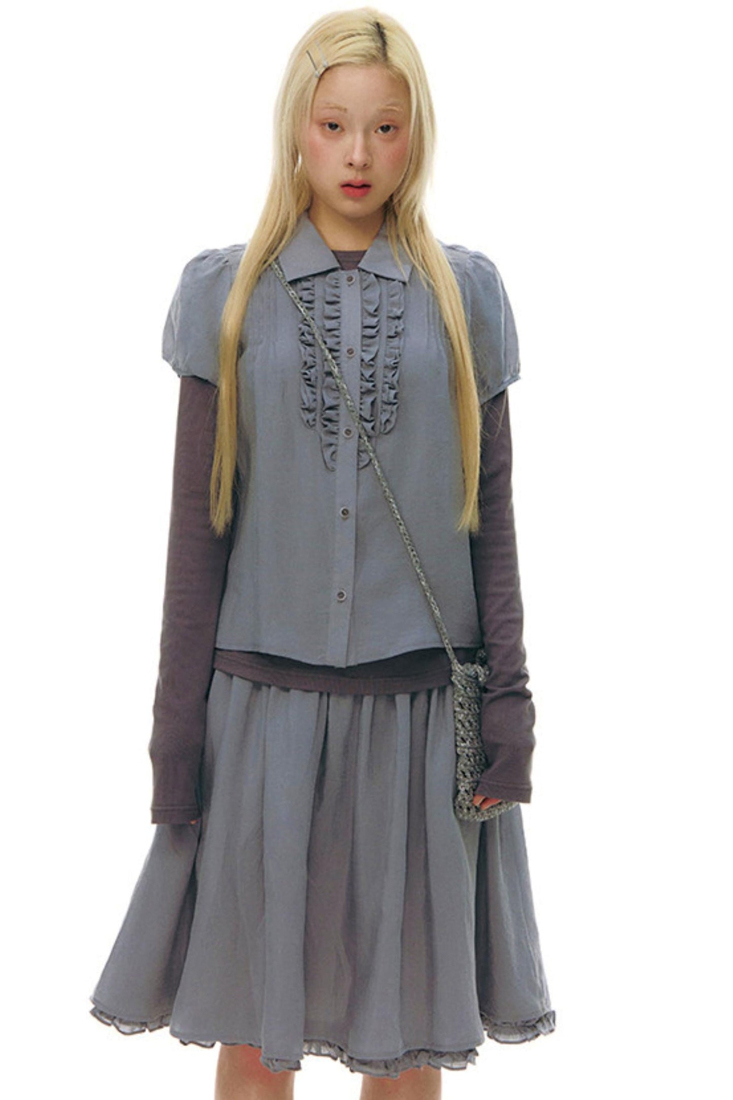 Lace Placket Top + Skirt