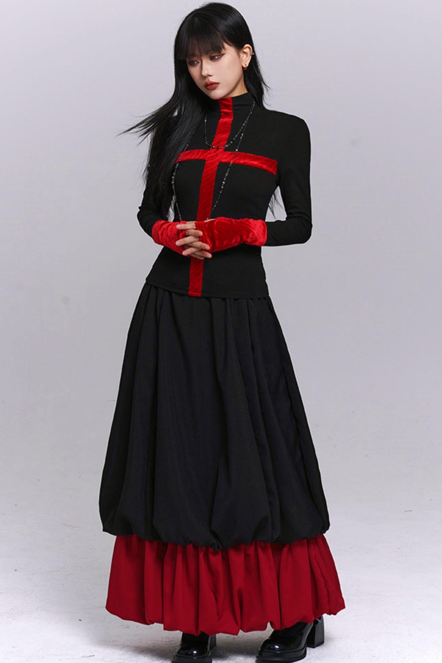 Ghost Girl Cross Turtleneck Top