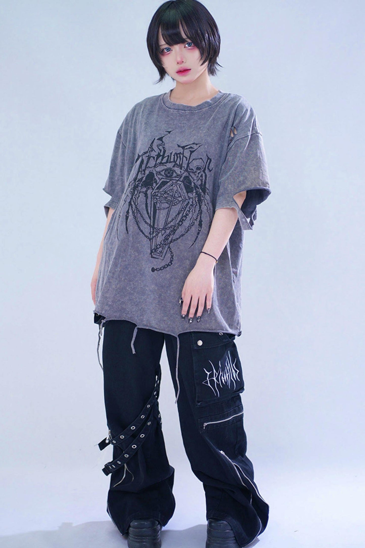 Dark Street Damage Print T-shirt