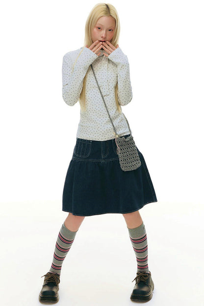 Star Tie-neck Slim Fit Top