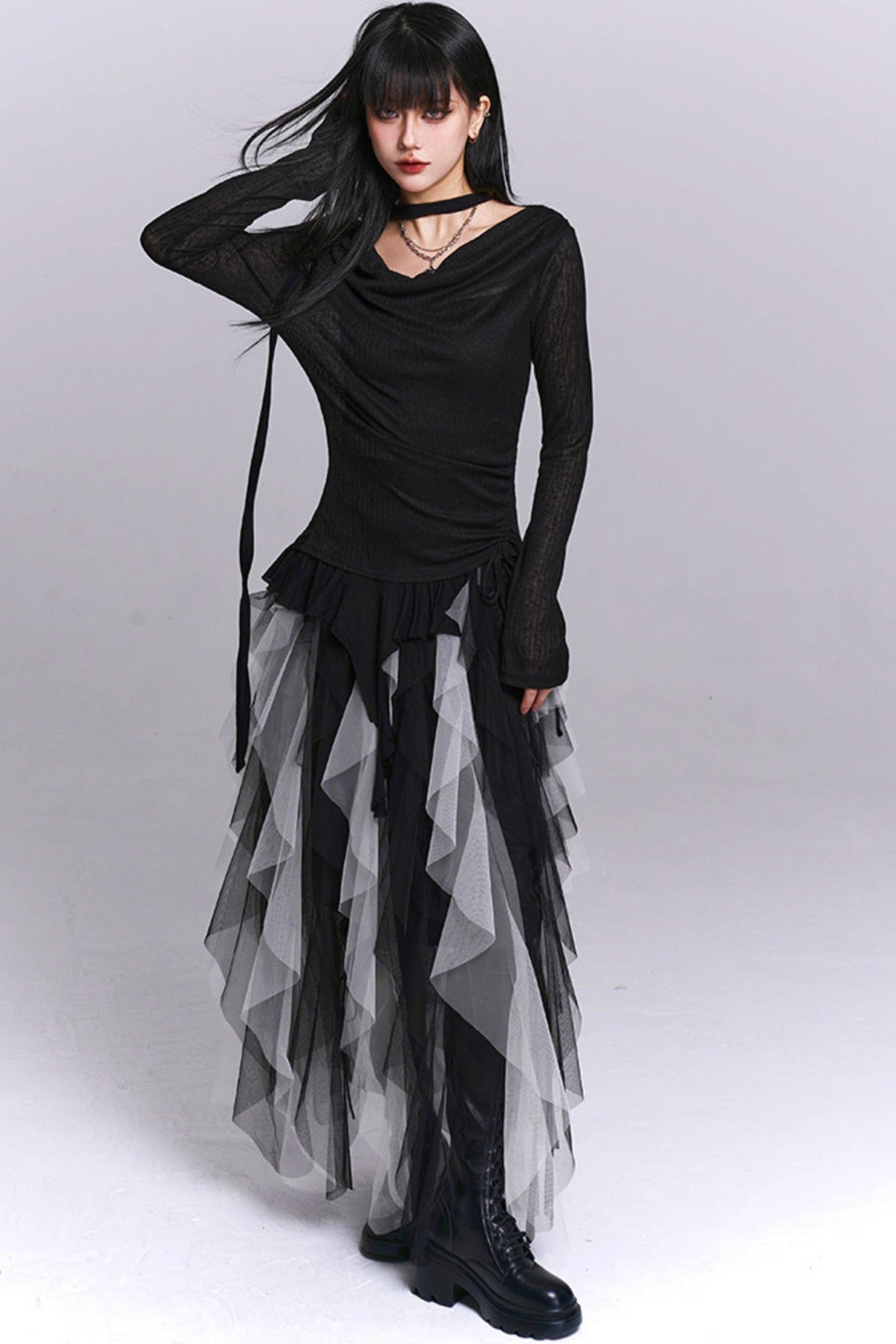 Ghost Girl Open Neck Top + Innerwear