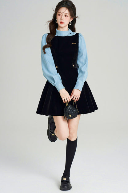 Spliced Velvet Hepburn Dress