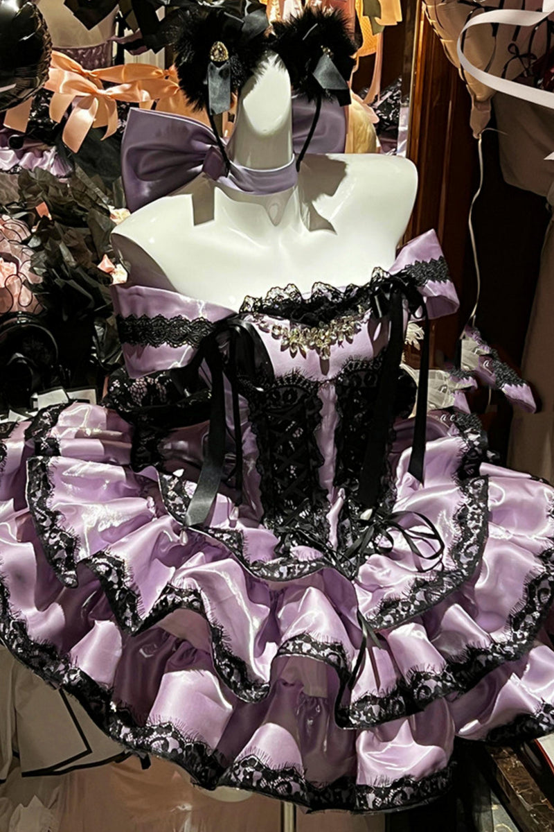 [pre-order] Romantic Purple Lace Dress + Accessories