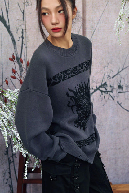 Dragon Shadow Knitted Sweater