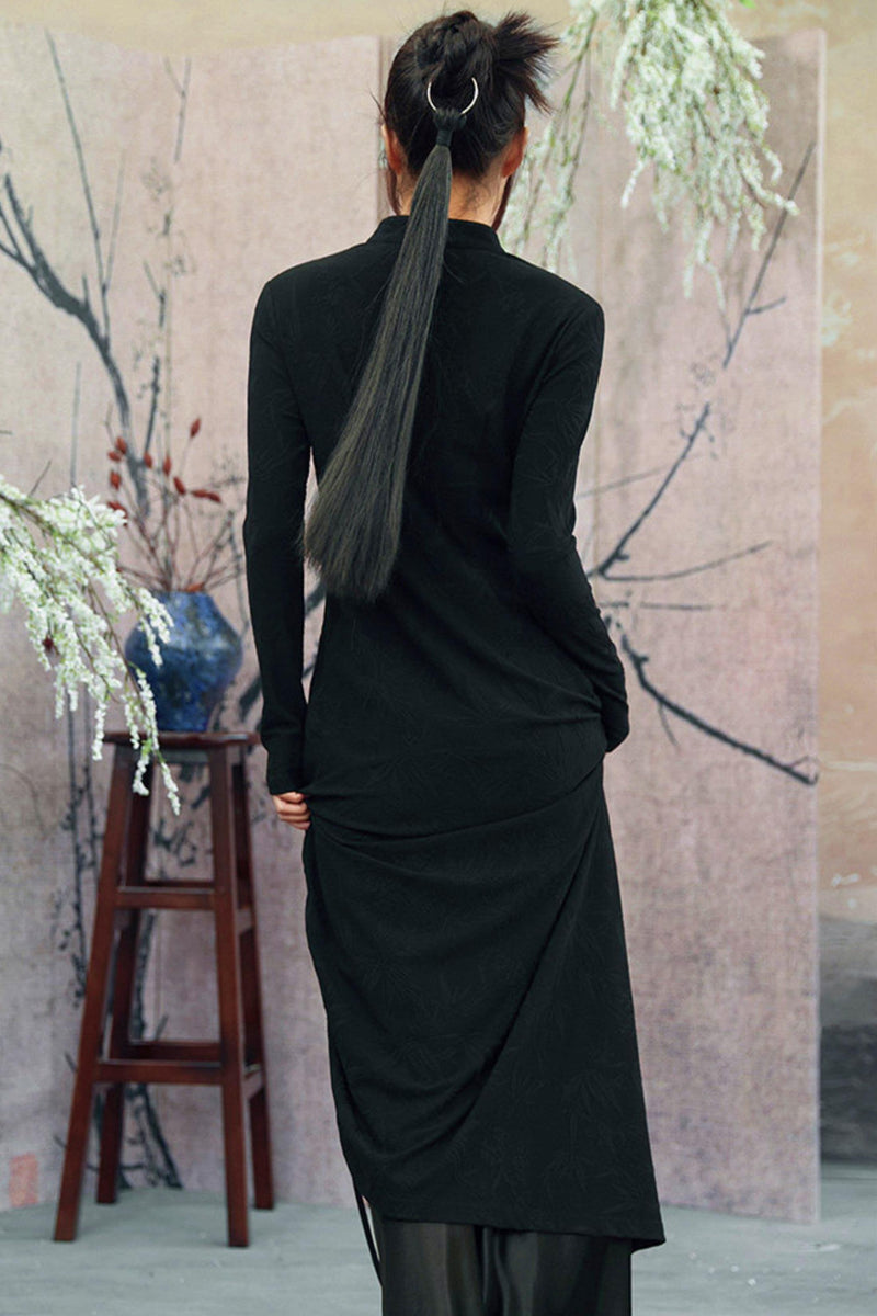 Drawstring Chinese-style Dress