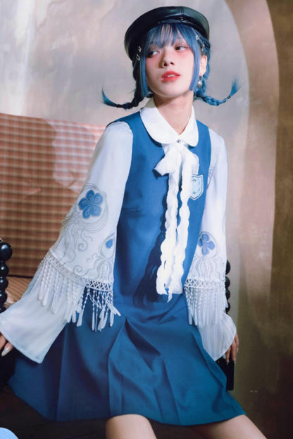 Blue Tears Lace Vest Dress