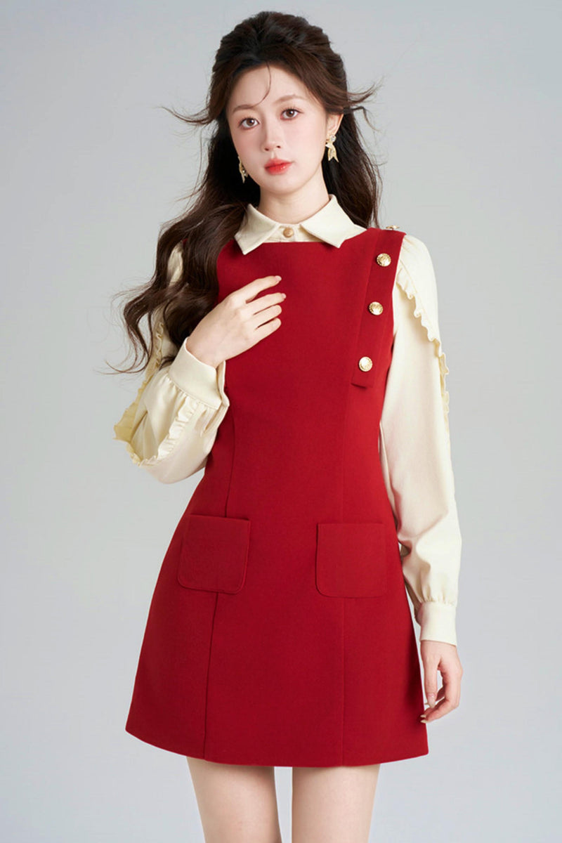 French Retro A-line Dress + Top